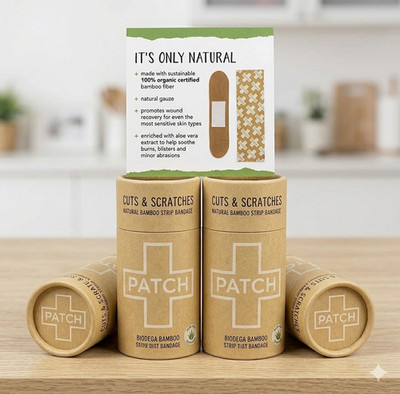 PATCH Bamboo Adhesive Strip Bandages Organic Eco Friendly Bulk Pack 300 Count