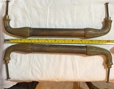 Large Heavy Decorative Brass Door Pulls - possibly solid brass.