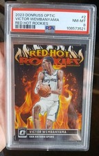 Panini 2023-24 Donruss Optic Red Hot Rookies Victor Wembanyama #2 PSA 8 Spurs