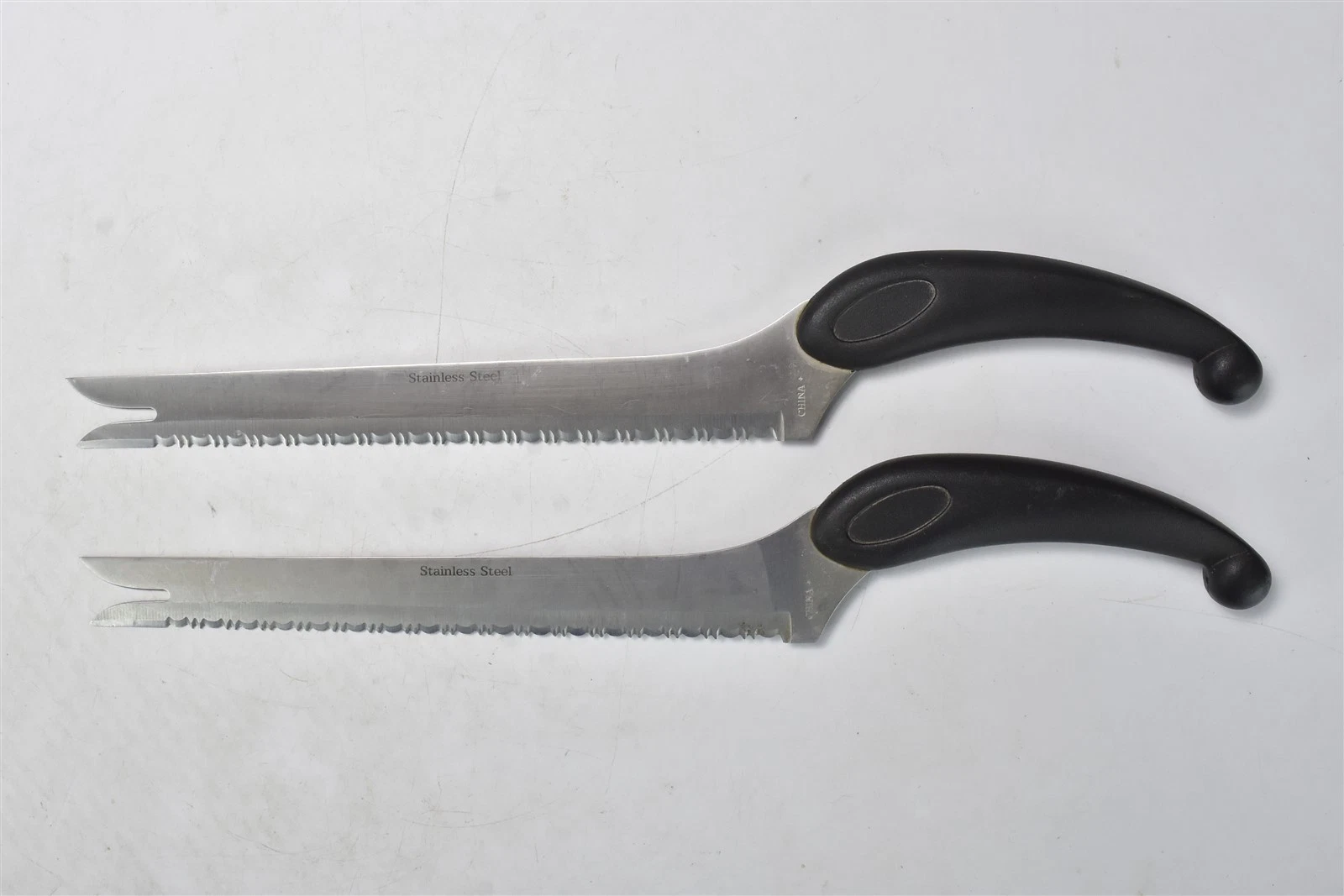 Vintage LOT 2 MIRACLE BLADE III ALL PURPOSE SLICER SERRATED KITCHEN KNIFE #09086