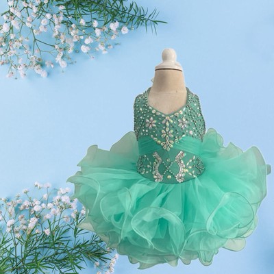 Girls Turquoise Cupcake Pageant Glitz Birthday Princess Dress.