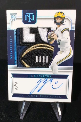 JJ McCarthy 1/1 - 2024 National Treasures Collegiate Rookie Patch Auto 1 of 1