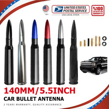 Black Car Bullet Antenna 50 Cal Caliber For GMC Chevy Pickup Truck SUV Silverado