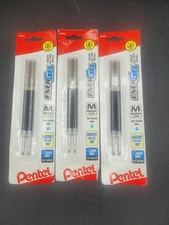 Pentel medium 0.7mm sky blue Gel Ink Refills 26838 lot of 3