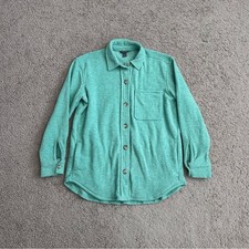 Eddie Bauer Seafoam Fleece Button-Up Shirt Shacket Womens S