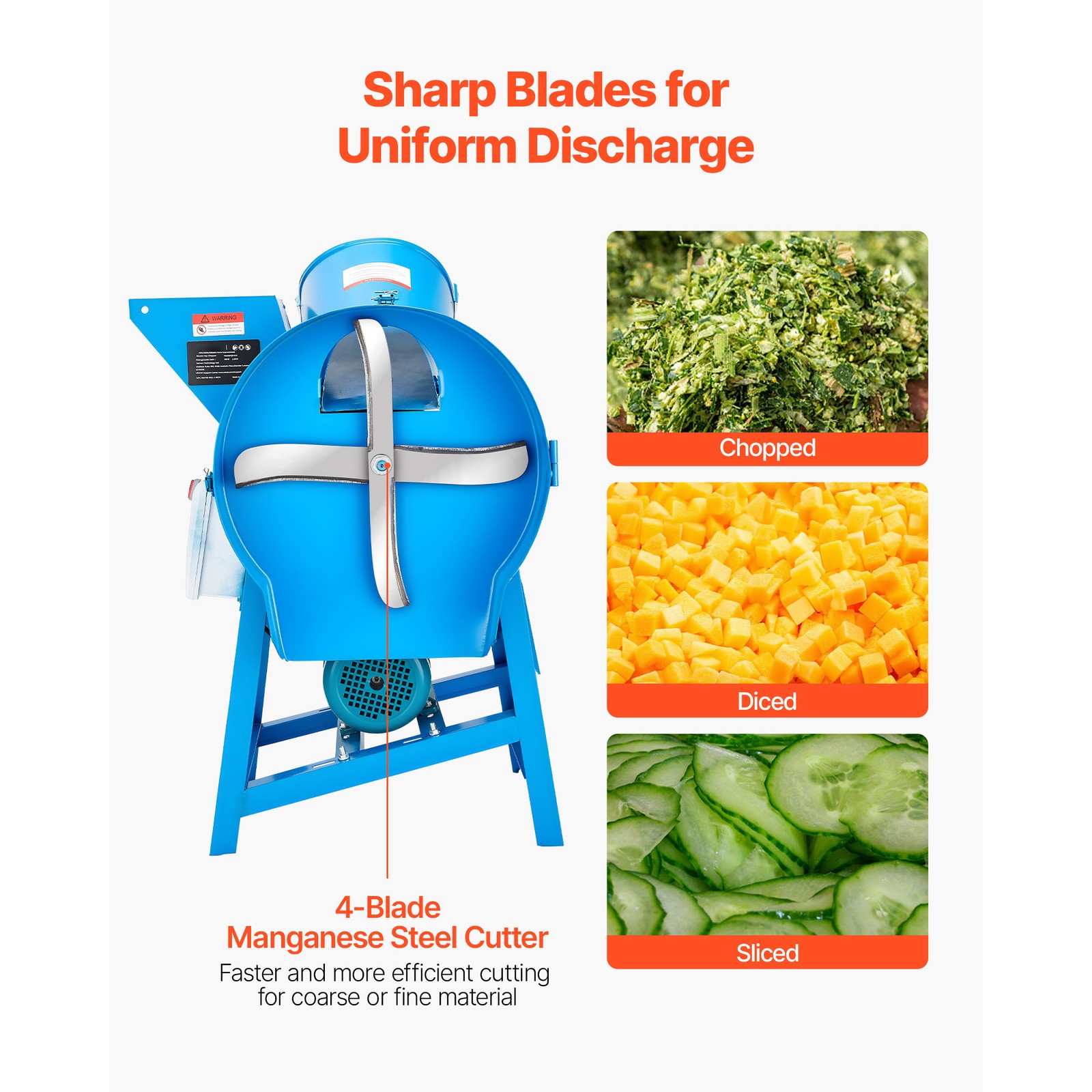 Uimoso Electric Hay Cutter 2.2KW 220V Dual Feed Port for Corn & Straw, 1719lbs/h