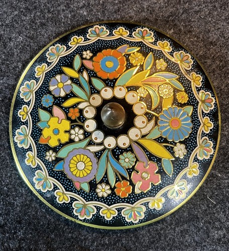 Vintage DAHER runde Keksdose mit Deckel geprägt kräftig bunte Blumen England - Bild 6 von 11