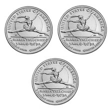 3 coin (P,D,S) 2023 USA Maria Tallchief American Women Quarter Dollar $1/4 BUNC