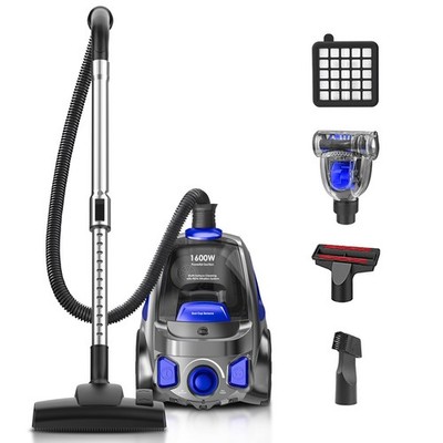 Canister Vacuum Cleaner, 40Kpa 1600W Cyclon Power Bagless Canister Vacuum Cle...