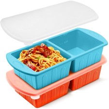 2 Pack Silicone Freezer Trays With Lid For Easy Storage Silicone Soup Freezer...