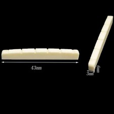 6Pcs 43mm Slotted Bone Electric Guitar Nut Wear-Resistant Tone Upgrade