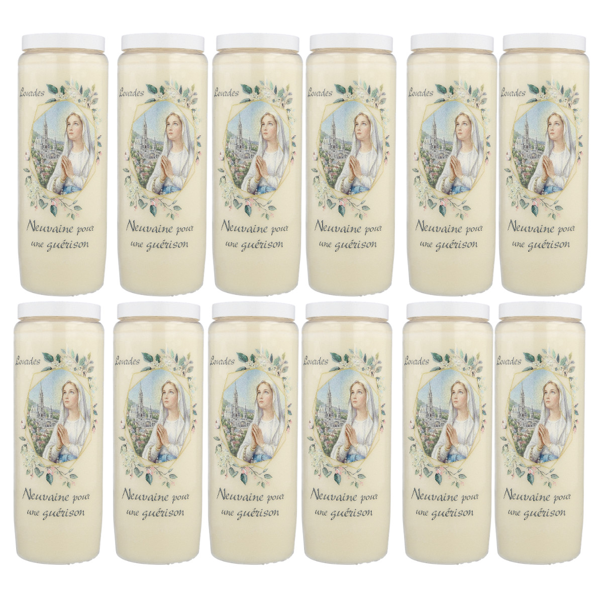 Bougie Neuvaine de Guérison 17.5 cm pour Ambiance de Méditation et Prière à la Maison