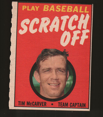 1970 Topps Scratch-Offs (White)  #13 - Tim McCarver St. Louis Cardinals   70-500