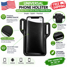 Men Cell Phone Belt Pack Bag Loop Waist Holster Pouch Case  Leather Wallet Cover