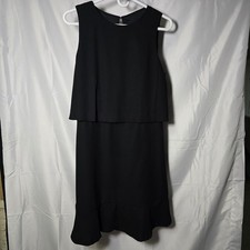 Banana Republic Black womens Sleeveless Dress Size 10 Layered Shift