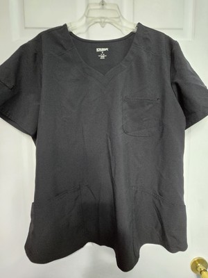 Scrubstar Scrub Top size XL-Black V-Neck-chest 25''/L 28''