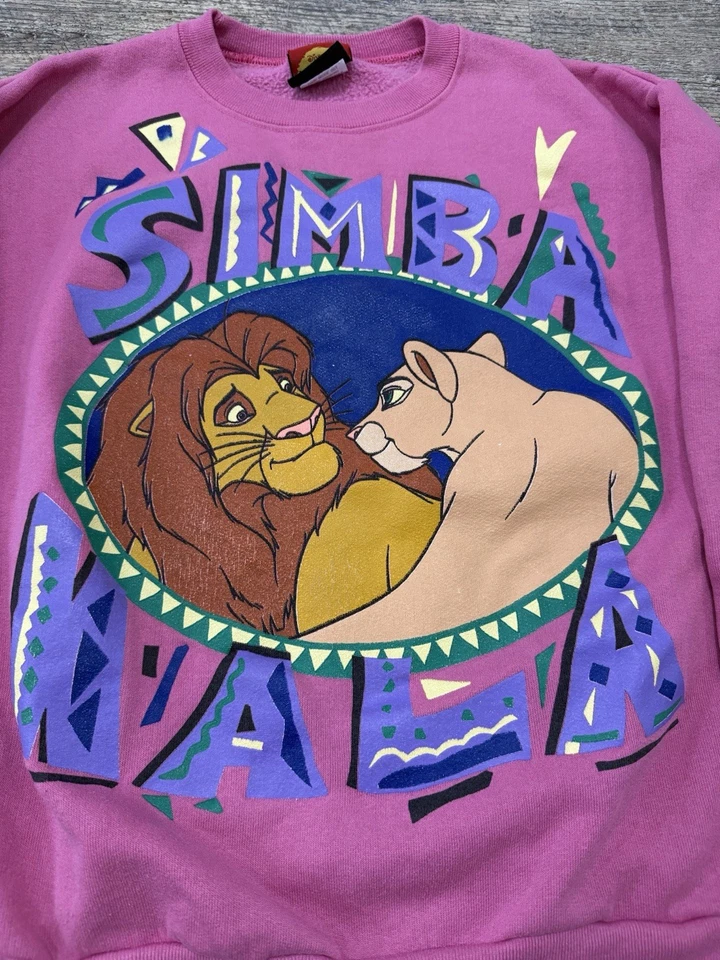 Sudadera Pullover Cuello Redondo Gráfico Rey León Años 90 De Colección Jóvenes Niños Grande Foto 3 de 4