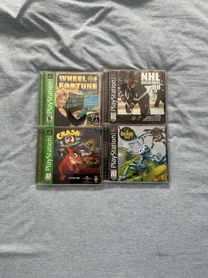 Sony PlayStation 1 Game Lot Wheel Of Fortune, NHL, Crash 2, Bugs Life