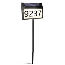 Address Sign, Solar House Numbers for Outside Modern Plaque Waterproof House ...