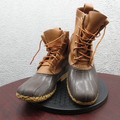 LL Bean Bean Boots Mens 8 Medium Brown Tan Rubber Duck Made  display picture 2