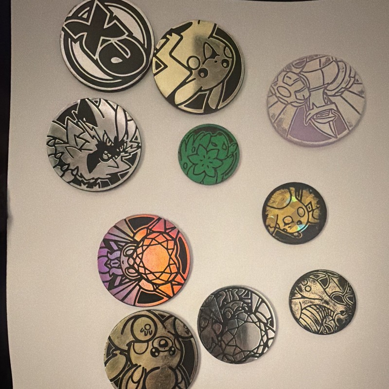 Pokémon TCG Pikachu Flip Coin Lot (10) 2in Metal Holofoil Multicolor 2020