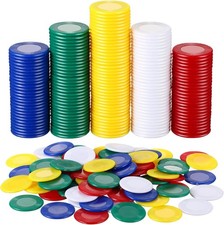 Skylety 1000 Pieces Plastic Poker Chips Bulk 5 Colors Counter Card for Kids...