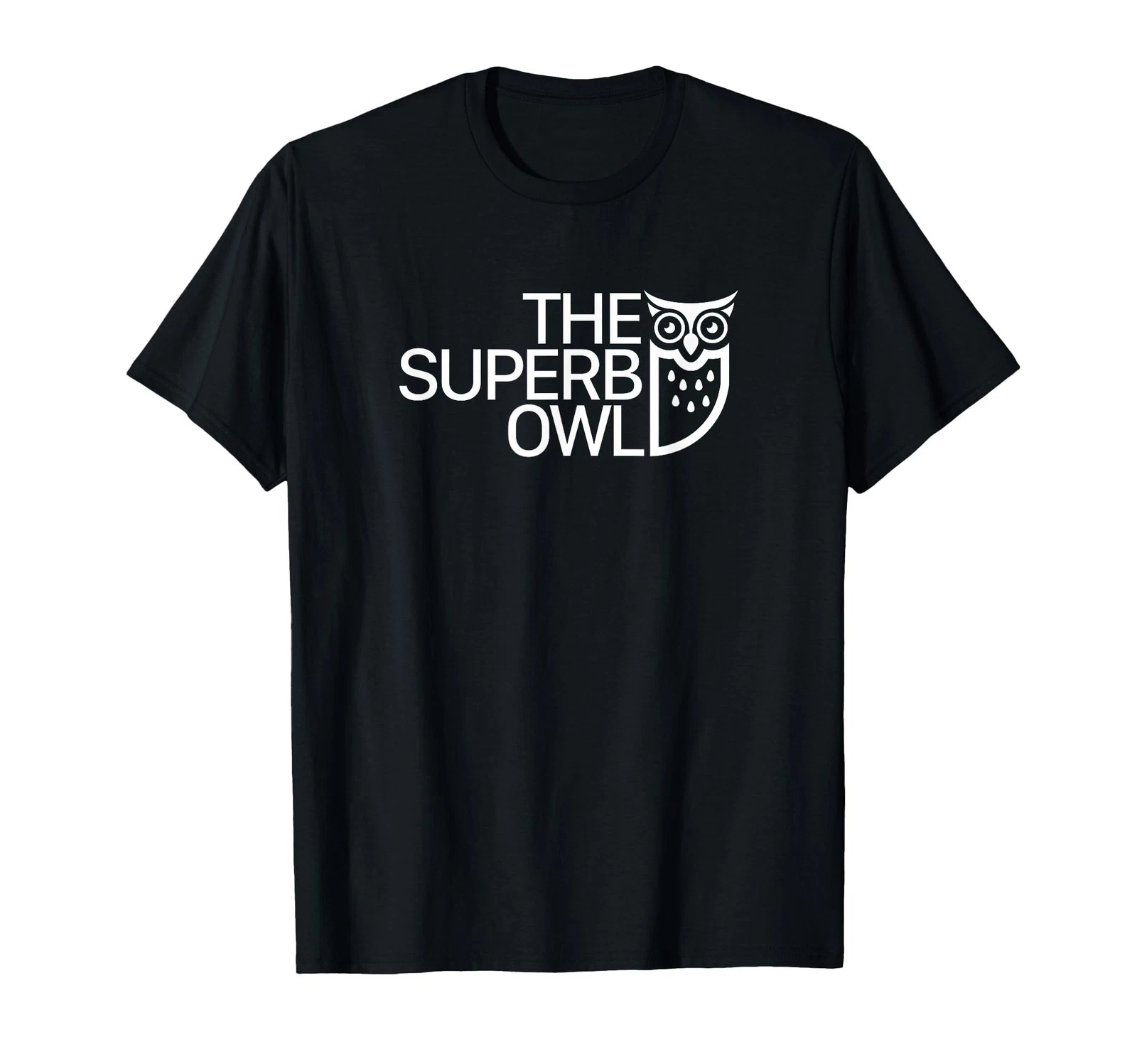 - Owl Bird T-Shirt - Unisex-Adults, Kids - Black - Small - Short Sleeve