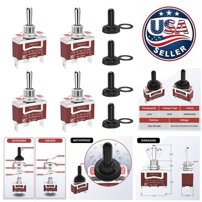 Reliable Waterproof 12V Toggle Switch ON-Off-ON for Automotive and Marine Use