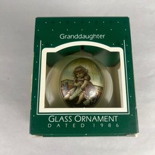 Hallmark Granddaughter Glass Ornament Dated 1986 Keepsake Christmas Vintage