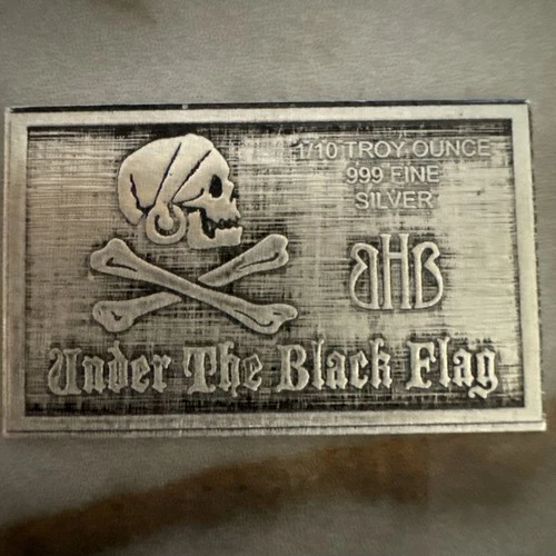 1/10 oz .999 Fine Silver Bar – Black Hand Bullion -  Skull & Crossbones