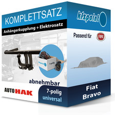 AUTO HAK Anhängekupplung abnehmbar und TOWTEC E-Satz 7polig für Fiat Bravo 07-