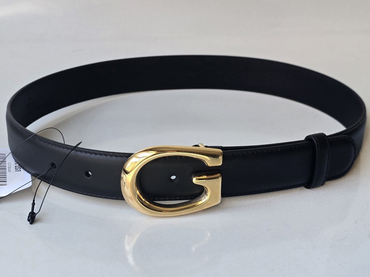 Gucci Belt 70 28 Black Leather Selleria Gold G Logo Buckle Unisex