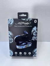 Ed Hardy True Wireless Bluetooth Earbuds w/ Charging Case   Y2K Style Brand New