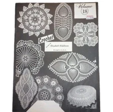 Vtg Vol 18 Elizabeth Hiddleson Crochet Pattern Book Booklet Doilies Designs 43pg