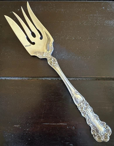 Gorham Buttercup Sterling Silver Large Solid Cold Meat Serving Fork 68 Grams