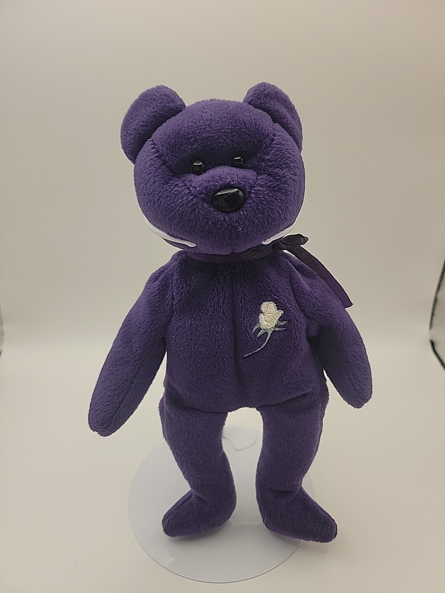 TY Princess Diana 1997 purple bear no tag Beanie Baby Rare Retired