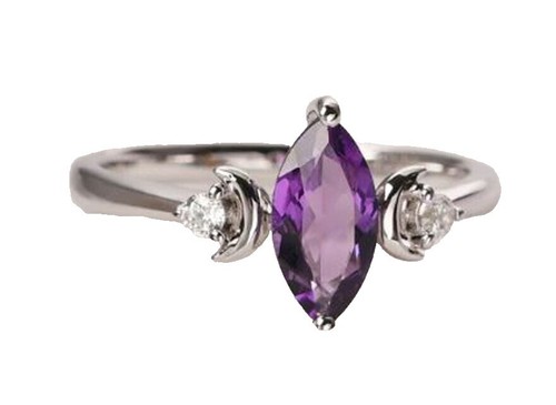 French Cut 11.29CT Amethyst Floral Vine Fashion Ring In Three Tone 