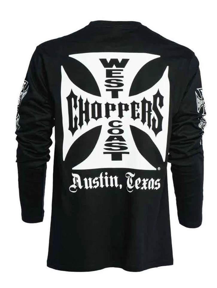 WCC West Coast Choppers Herren Men Shirt Longsleeve Iron Cross Black/Schwarz