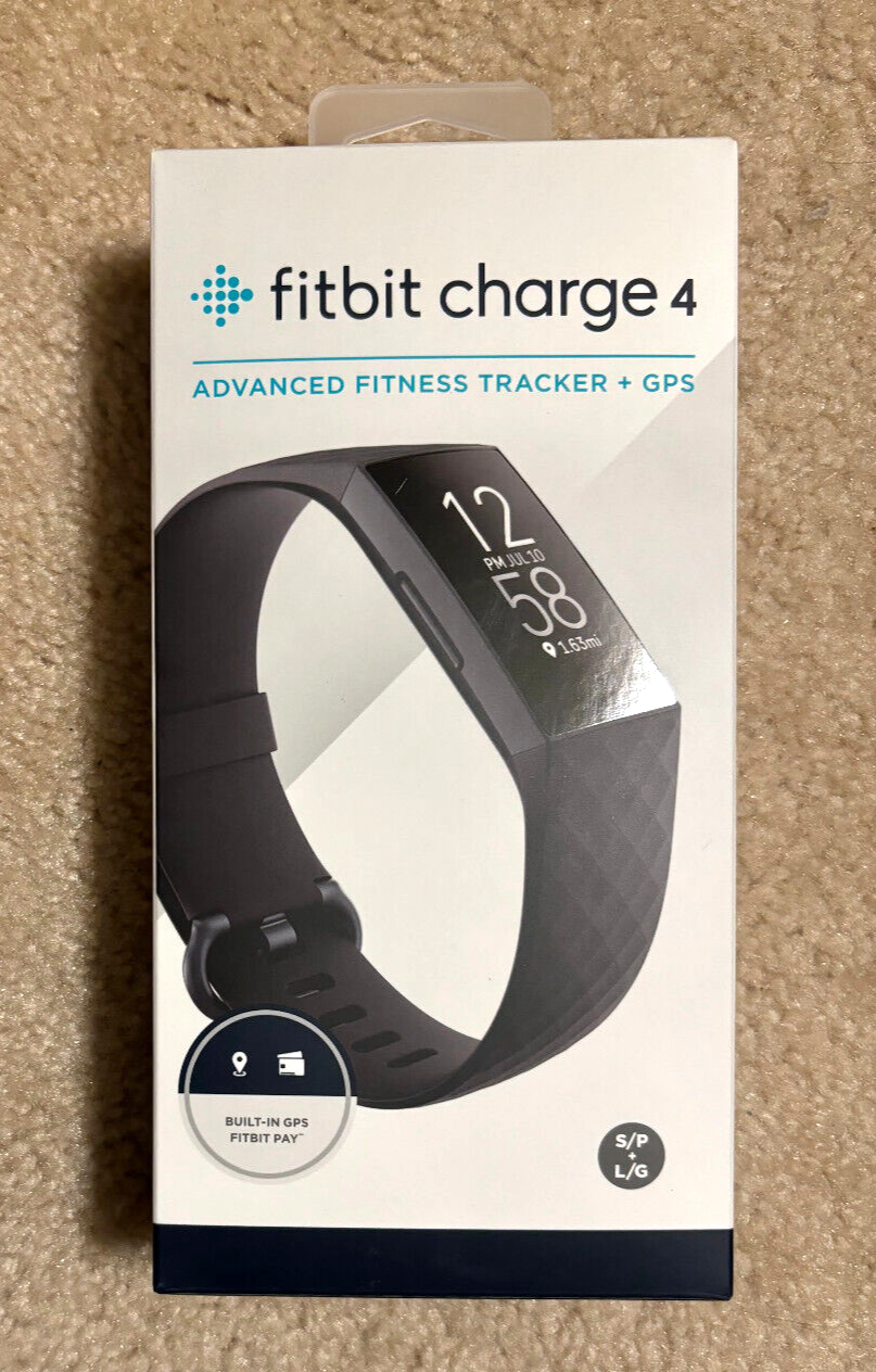 Fitbit Charge 4 Fitness GPS Activity Tracker - Black - Original Box-image