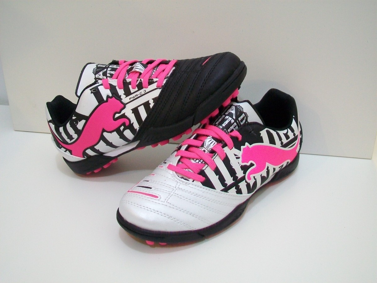 PUMA Powercat Graphic white/black/fluo pink youth Turf soccer