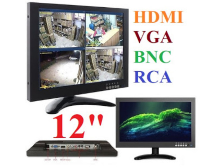 MONITOR LCD 13,3'' POLLICI TFT VIDEOSORVEGLIANZA VGA BNC HDMI RCA TELECAMERE DVR