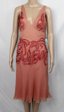 Catherine Malandrino Pink Primrose Silk Dress V Neck Sleeveless Geometric NWT 8