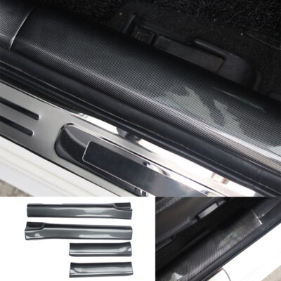 Door Sill Plate Scuff Guard For Mitsubishi Lancer Evolution 07-2017 Carbon Fiber