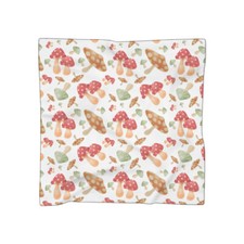 Mushroom Poly Shiffon Scarf Cute Toadstool Sheer Scarf for Women