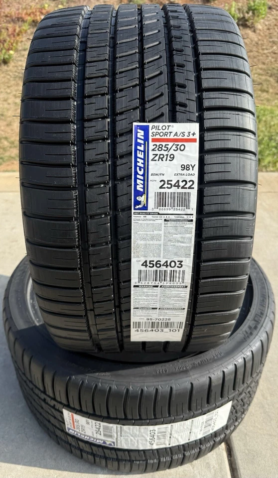 Set of 2 BRAND NEW 285/30ZR19 Michelin Pilot Sport A/S3+ All Season 3 Plus Tires - Image 3 of 4