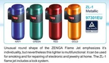 Zenga Flame Jet Metallic Wind Proof Lighter # Never Burn Out  Model  ZL-1