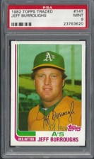 1982 Topps Traded #14T Jeff Burroughs Oakland Athletics PSA 9 Mint 23763620