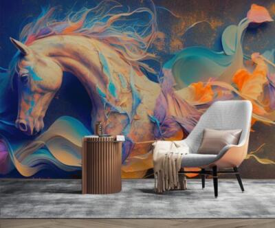 3D Painted Horse L4955 Wallpaper Wall Mural Print Removable Self-adhesive Amy