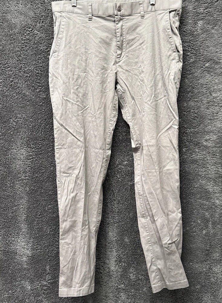 Fabletics Mens 36x34 Gray Performance Stretch Chino Classic Fit Pants