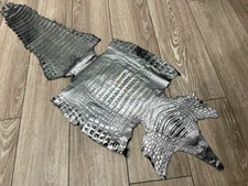 Silver Metallic Genuine Caiman Crocodile Belly Hide Leather Skin Alligator 460